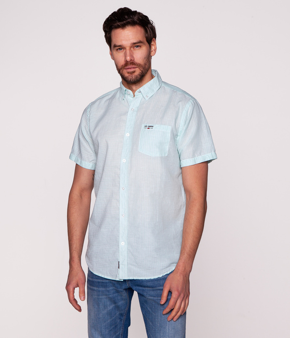 Koszula męska regular w drobne paski CEDMON2 8009 SPRAY