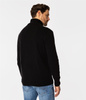 Rozpinany sweter męski z wełny jagnięcej BERN TOY BLACK