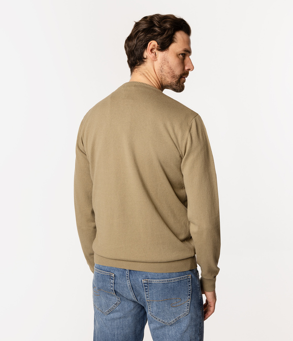 Sweter z bawełny organicznej ADAM ORGANIC COVERT GREEN