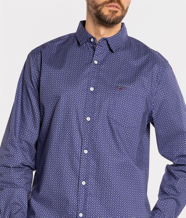 Koszula męska regular z mikroprintem MANUEL 8305 BLUE