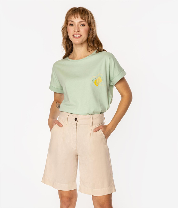 Bermudy damskie regular LINDA 3600 ANCIENT SCROLL