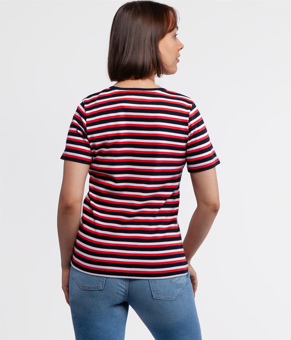 T-shirt z poziome paski TALIA 1312 RED