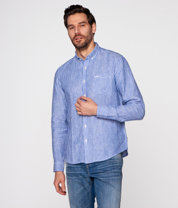 Koszula męska regular w paski ROLAND 4641 AZZURE BLUE