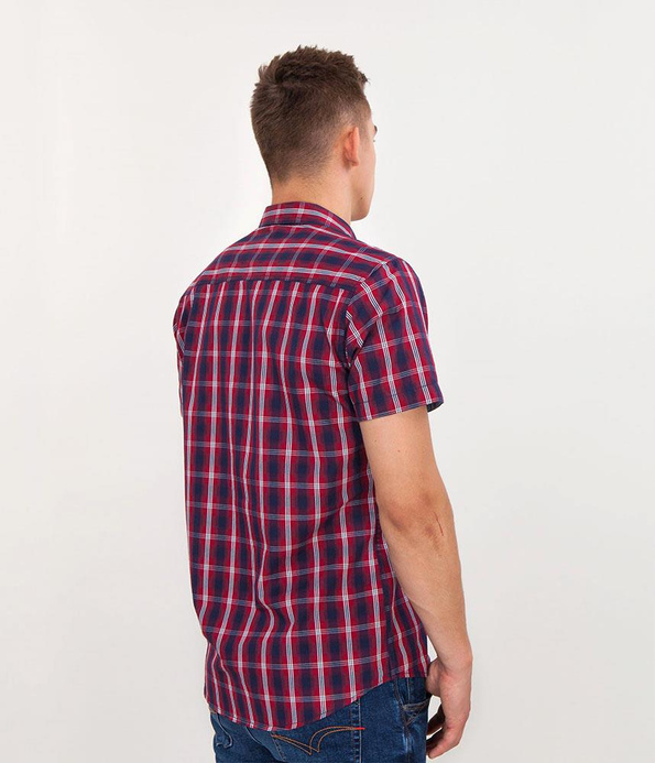 Koszula Slim w kratę z długim rękawem LEON2 5248 RED