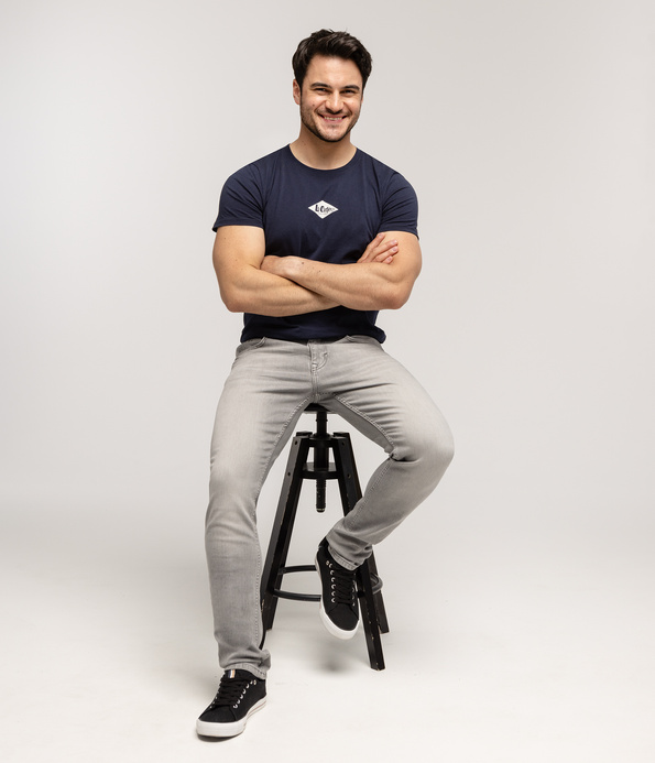 Jeansy męskie comfort slim DENZEL 3009 GREY