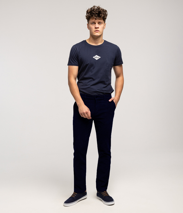 Spodnie męskie chino straight DREK 4161 NAVY BLAZER