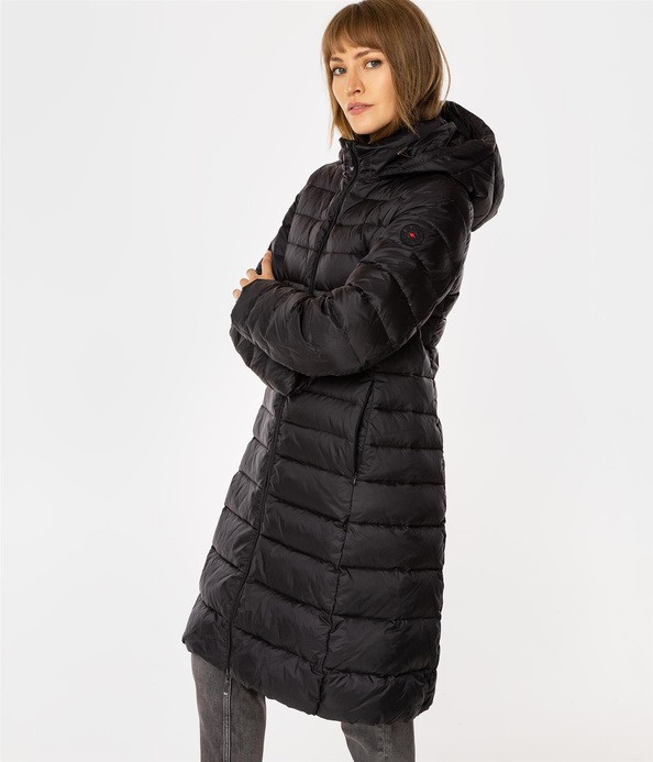 Puchowa kurtka damska z kapturem MELANIE 2532 BLACK