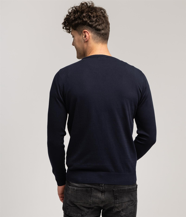 Sweter z bawełny organicznej ANDY ORGANIC NAVY