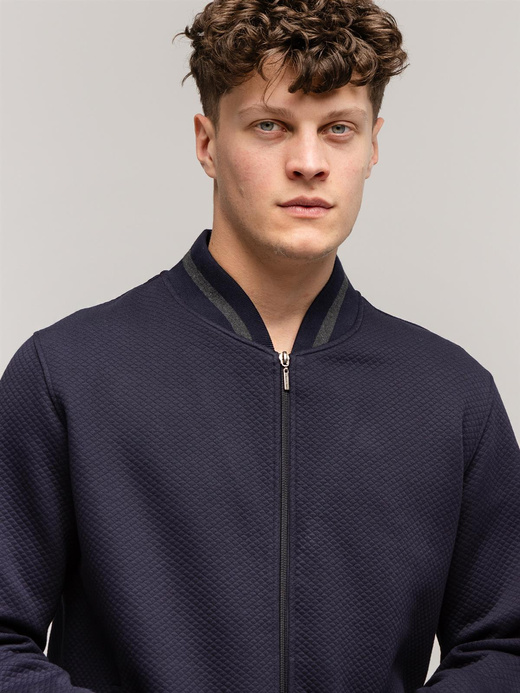 Bluza rozpinana z małą stójką HUAN 5164 NAVY BLAZER