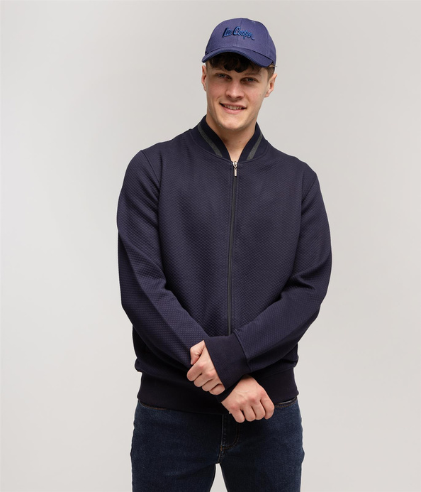 Bluza rozpinana z małą stójką HUAN 5164 NAVY BLAZER