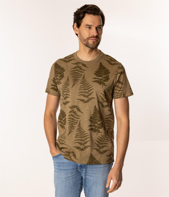 T-shirt męski z nadrukiem FERN 3170 COVERT GREEN