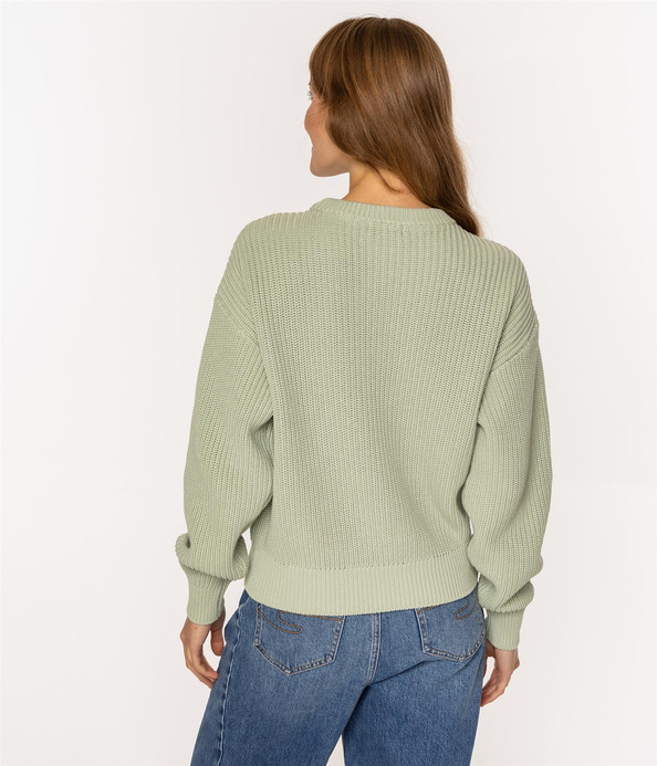 Sweter z bawełny organicznej YANA ORGANIC CAMEO GREEN