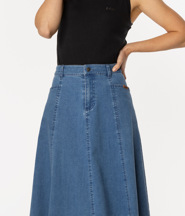 Denimowa rozkloszowana spódnica MURCIA 0811 STONE