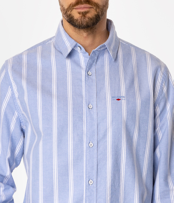 Koszula regular w pionowe paski WAYNE 9338 BLUE