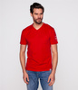 T-shirt slim z kieszenią i dekoltem w serek COORDINATE2 1557 RED