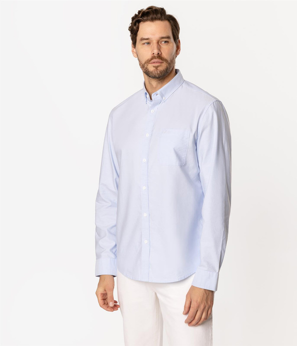 Bawełniana koszula męska regular z długim rękawem LARS OXFORD BLUE