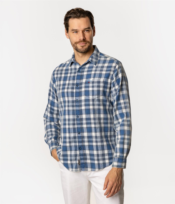 Koszula męska regular z długim rękawem WILL 1116 NAVY INDIGO