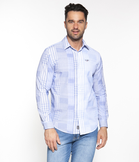 Koszula regular z długim rękawem OSWALD 7008 BLUE