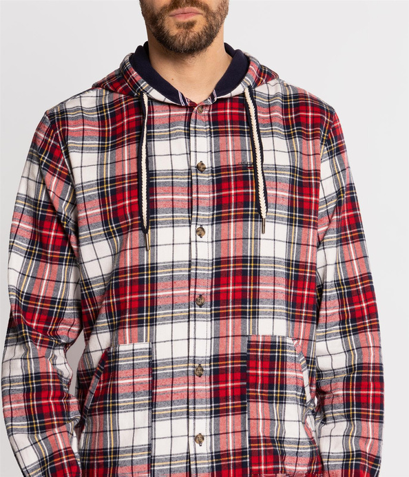 Koszula męska regular z kapturem JON 8318 RED