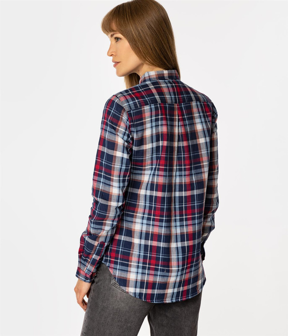 Koszula damska regular w kratę ZELDA 6194 NAVY