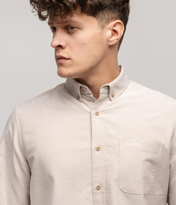 Koszula męska regular LARS OXFORD BEIGE