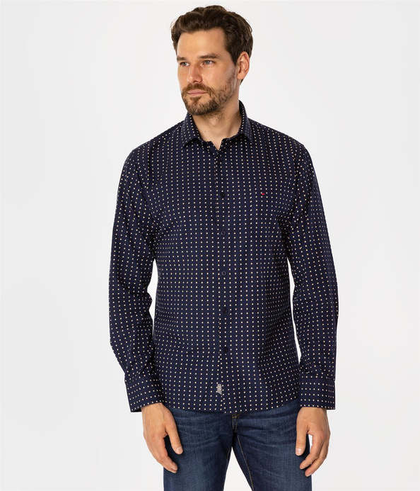 Koszula meska slim z mikroprintem WINDSOR 62MP NAVY