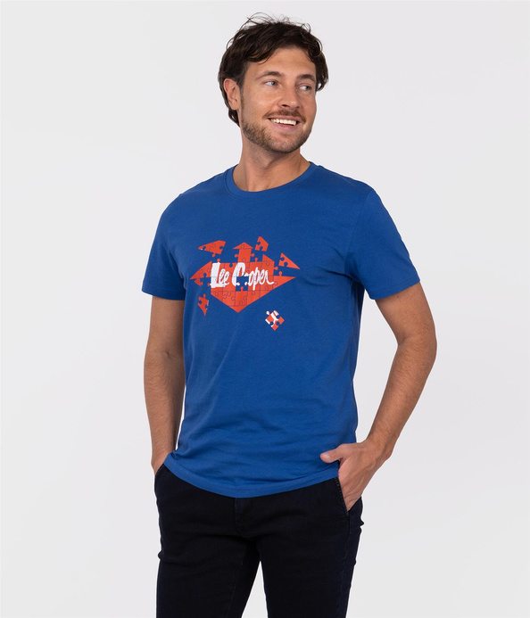 T-shirt unisex z nadrukiem UNI PUZZLE 2020 TRUE BLUE