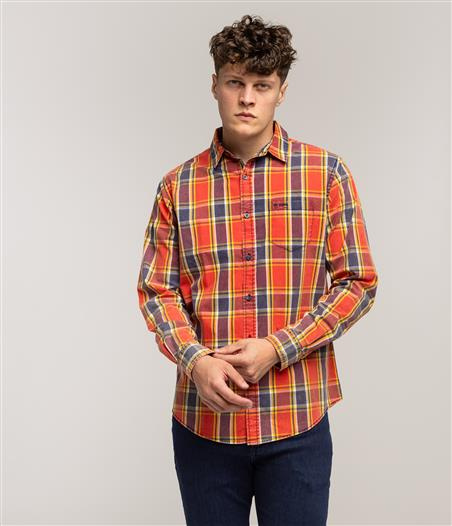 Koszula męska slim z długim rękawem WALTER 2120 RED INDIGO