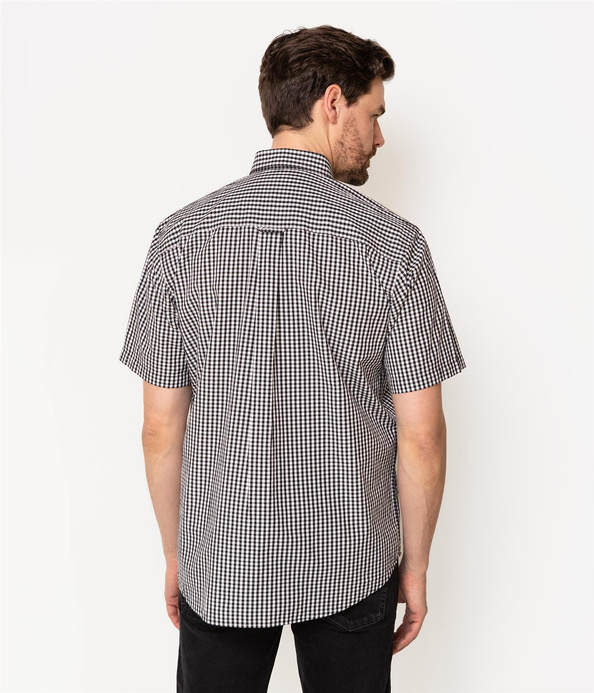 Koszula męska comfort z krótkim rękawem NEW TENBY2 KL24 BLACK