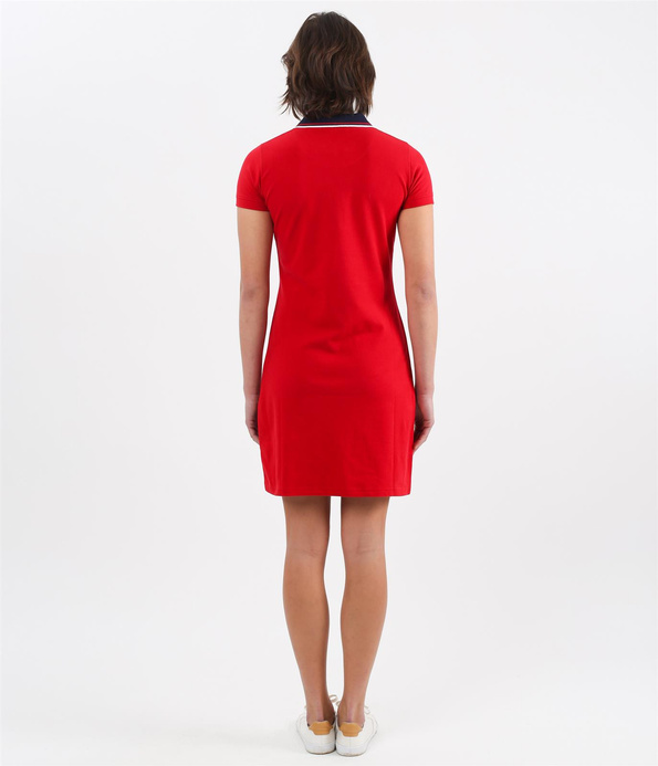 Sukienka z kołnierzykiem LARA 9980 RED