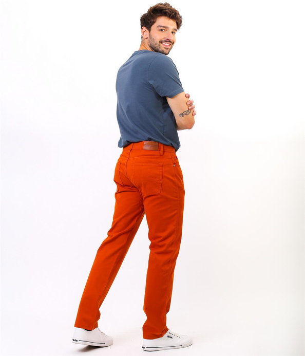 Niedenimowe spodnie męskie LC7504 2525 APRICOT ORANGE