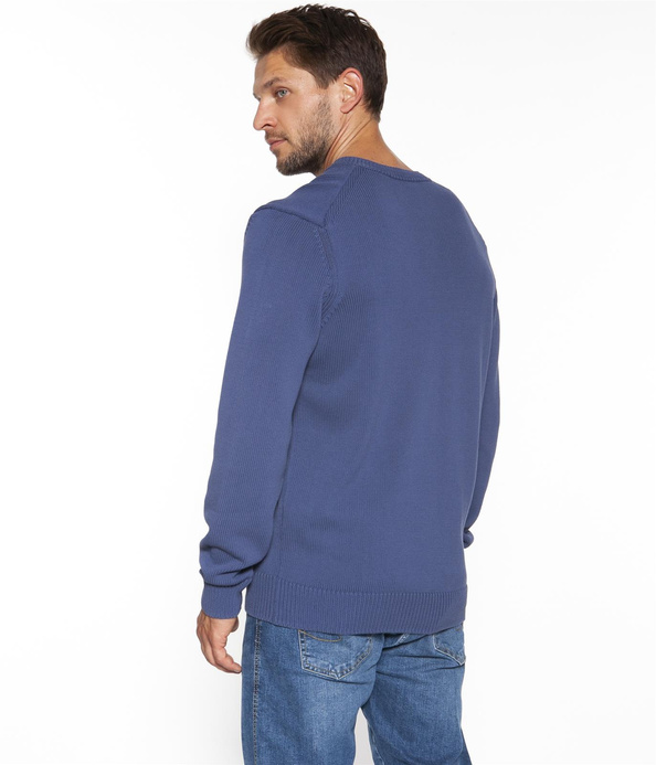 Sweter męski z bawełny organicznej TWIST ORGANIC BLUE INDIGO