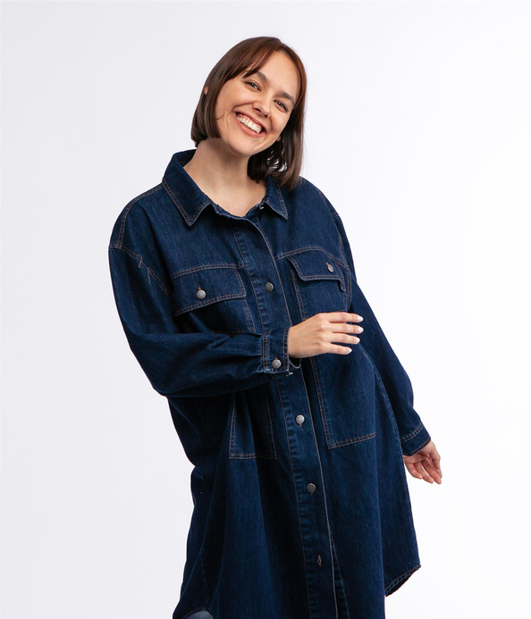 Koszulowa kurtka jeansowa LIZA 0004 STONE