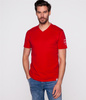 T-shirt slim z kieszenią i dekoltem w serek COORDINATE2 1557 RED