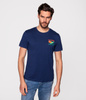 T-shirt unisex z dużym nadrukiem na plecach UNI FRESH 3933 MEDIEVAL BLUE