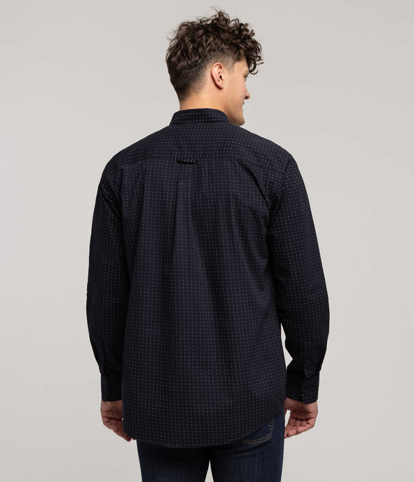 Koszula męska comfort z długim rękawem NEW TENBY 50ZM BLACK