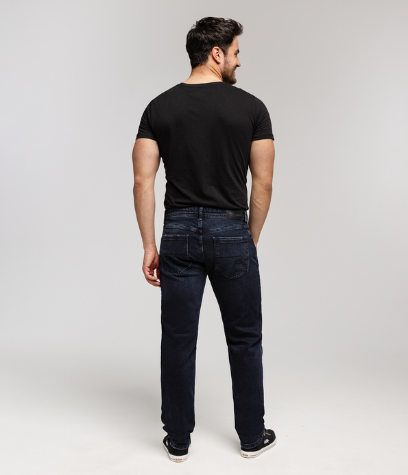 Jeansy męskie comfort slim DENZEL 2701 BLUE BLACK USED