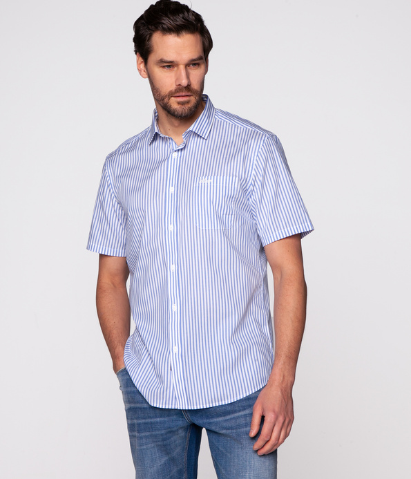 Koszula męska slim w paski RALPH2 2467 SKY BLUE