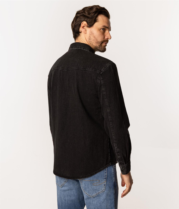 Denimowa koszula męska IRUN 5025 BLACK