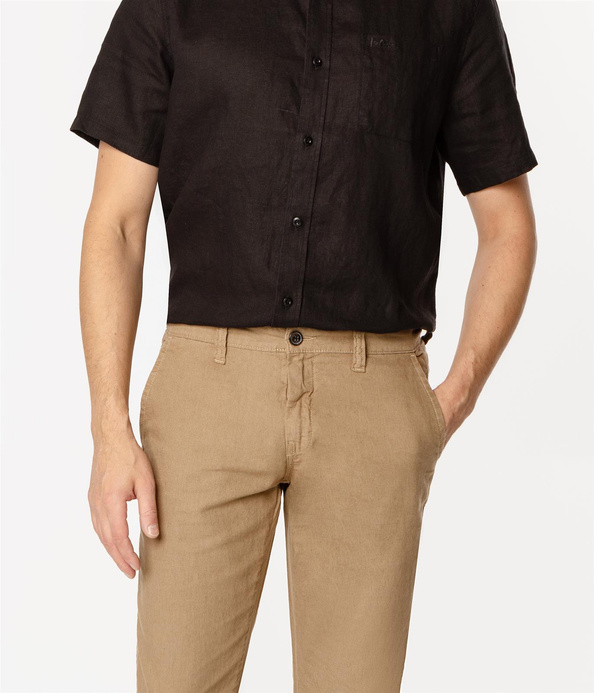 Lniane spodnie męskie GALATA 3600 COVERT GREEN