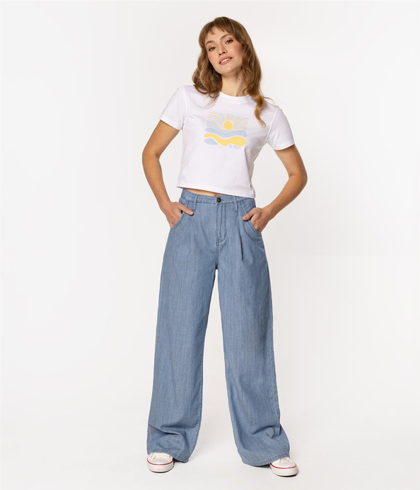 Jeansy damskie wide leg ARIANA 1946 DOUBLE STONE