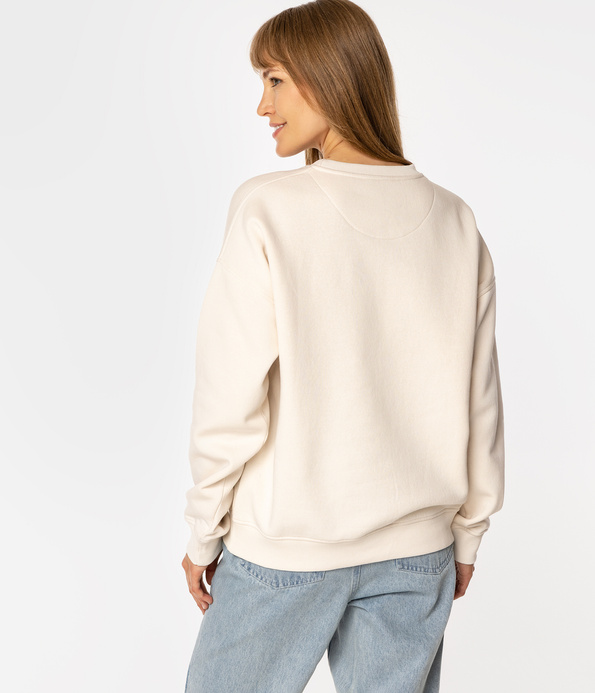 Bluza damska z haftowanym napisem SELINA 4582 WHITE ALYSSUM