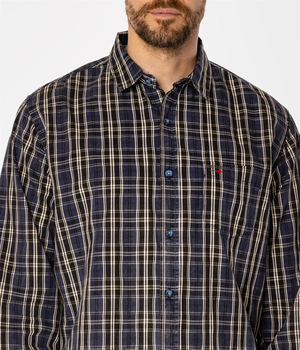 Koszula regular w kratę WILL 9306 NAVY INDIGO