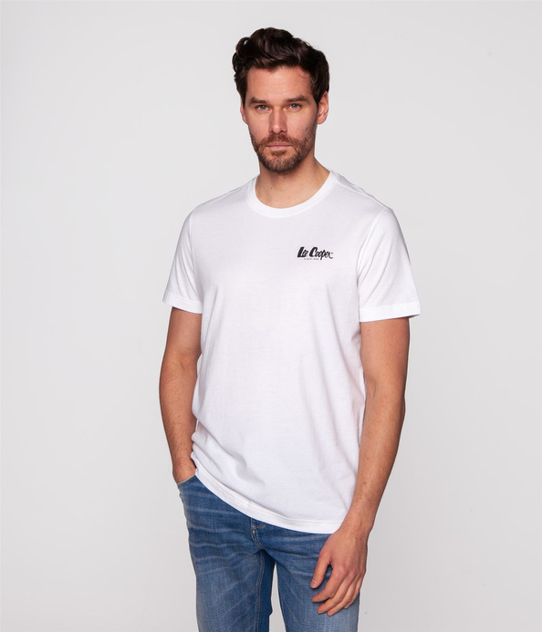 T-shirt regular z nadrukiem z tyłu STAN2 1010 WHITE