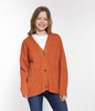 Krótki kardigan damski oversize MAI 1219 APRICOT ORANGE