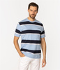 T-shirt męski w poziome paski NADER 5066 BLUE