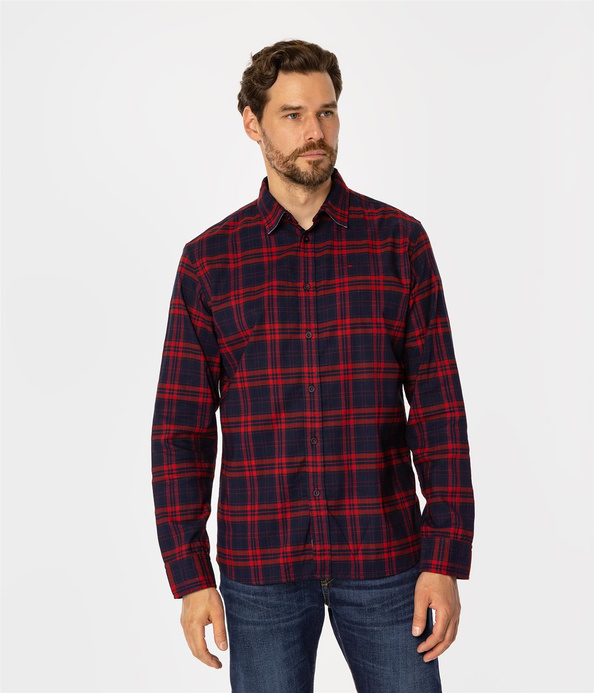 Koszula męska regular w kratę REY 04KZ RED