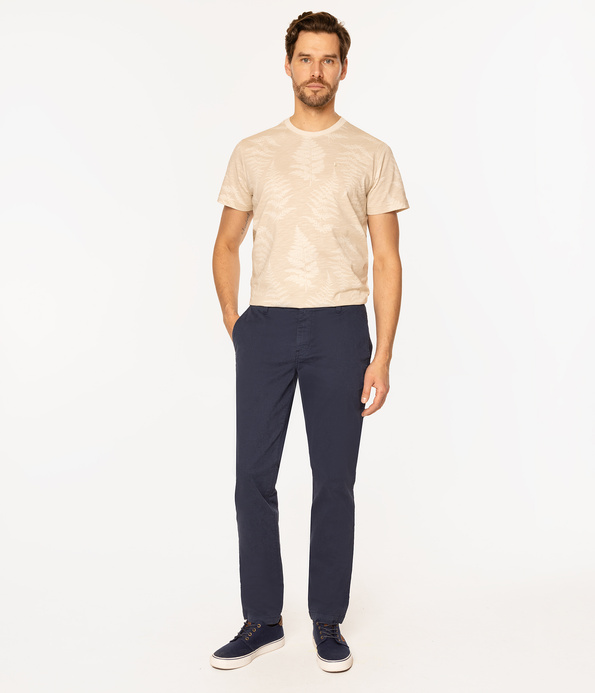 Niedenimowe spodnie męskie chino comfort TEMS 4027 NAVY