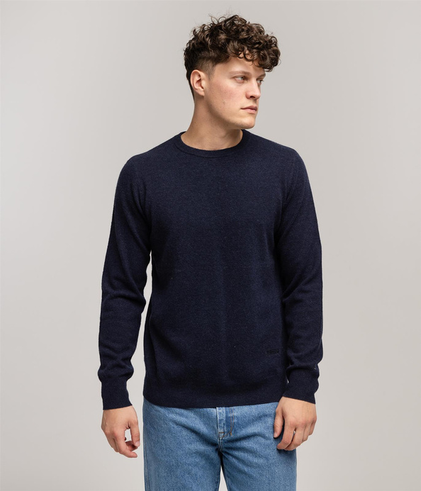 Sweter z jagnięcej wełny LONI MERA NAVY