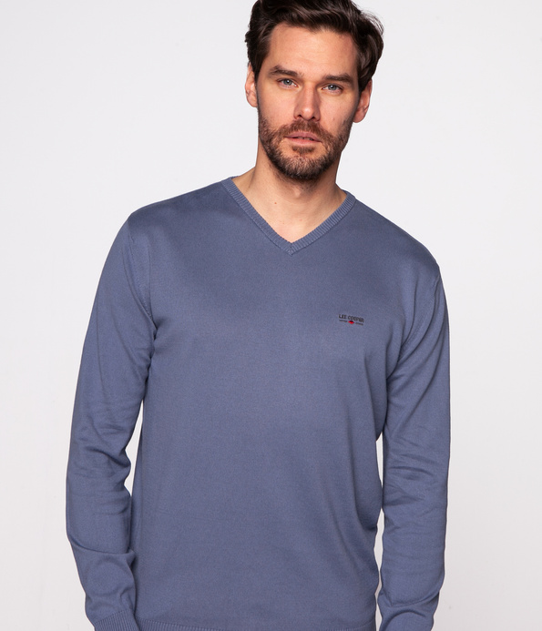 Sweter męski z bawełny organicznej ADAM ORGANIC GRISAILLE